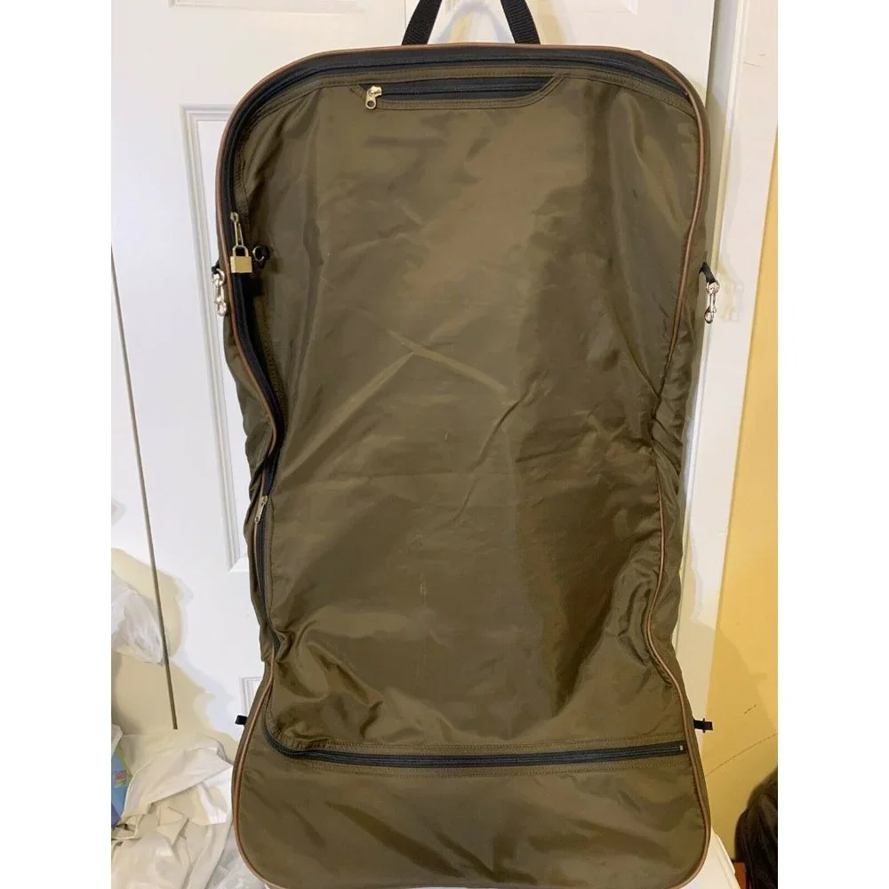 Vintage Lark Travel Luggage Hanging Garment‎ Bag Olive Brown